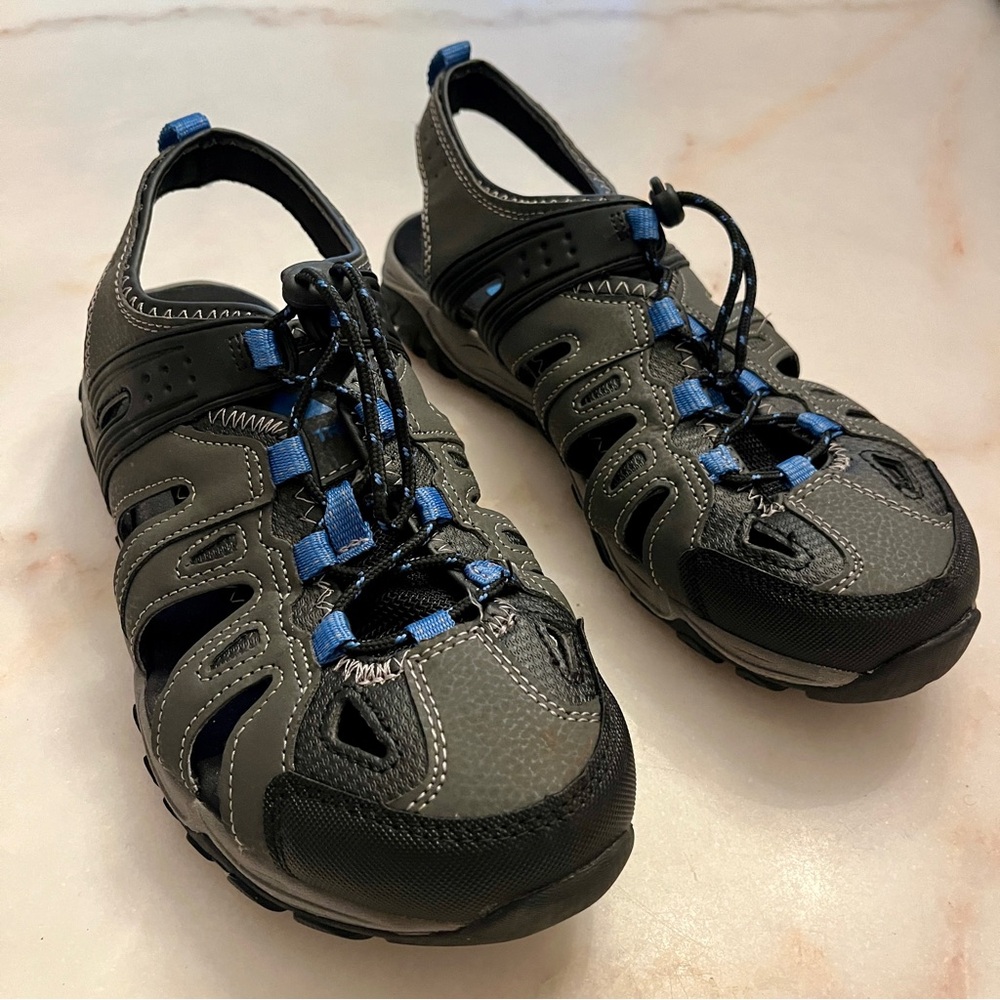 Ozark Trail Men’s Closed Toed Hiking Sandals Gray‎ & Blue Sz 9